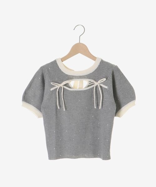 MAJESTIC LEGON / マジェスティックレゴン ニット・セーター | デコルテオープンバイカラーニット | 詳細3