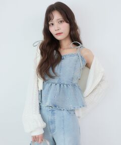 MAJESTIC LEGON / マジェスティックレゴン キャミソール・チューブトップ | ペプラムデニムビスチェ