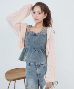 MAJESTIC LEGON / マジェスティックレゴン キャミソール・チューブトップ | ペプラムデニムビスチェ