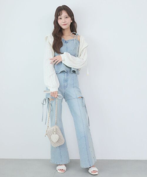 MAJESTIC LEGON / マジェスティックレゴン キャミソール・チューブトップ | ペプラムデニムビスチェ | 詳細1