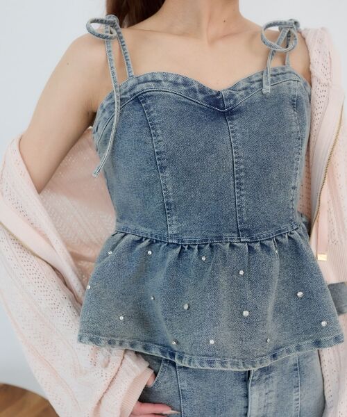 MAJESTIC LEGON / マジェスティックレゴン キャミソール・チューブトップ | ペプラムデニムビスチェ | 詳細12