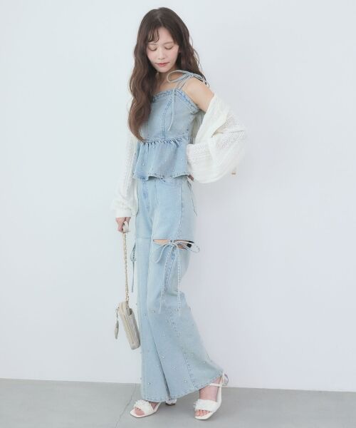 MAJESTIC LEGON / マジェスティックレゴン キャミソール・チューブトップ | ペプラムデニムビスチェ | 詳細2