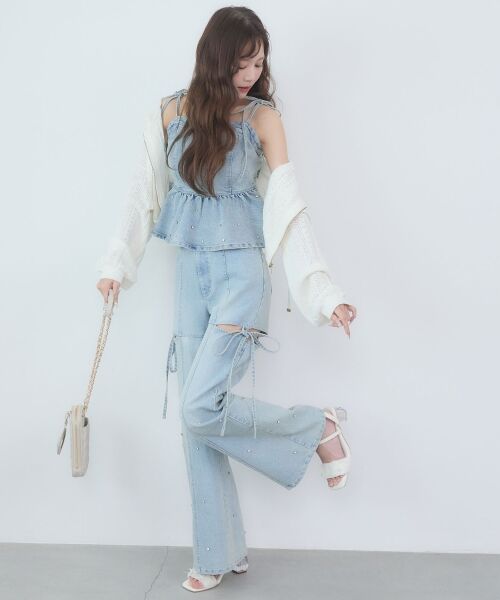 MAJESTIC LEGON / マジェスティックレゴン キャミソール・チューブトップ | ペプラムデニムビスチェ | 詳細3