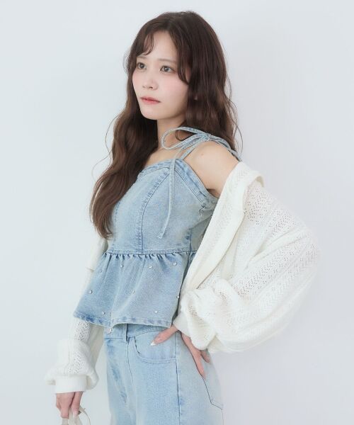 MAJESTIC LEGON / マジェスティックレゴン キャミソール・チューブトップ | ペプラムデニムビスチェ | 詳細6