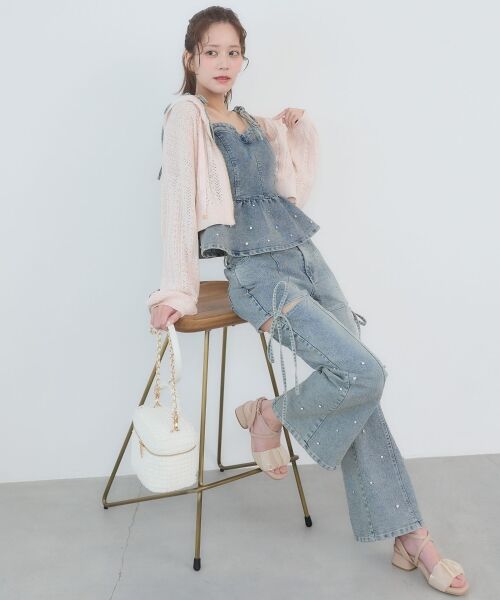 MAJESTIC LEGON / マジェスティックレゴン キャミソール・チューブトップ | ペプラムデニムビスチェ | 詳細7