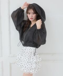 MAJESTIC LEGON / マジェスティックレゴン シャツ・ブラウス | エアリーシアーフードブルゾン