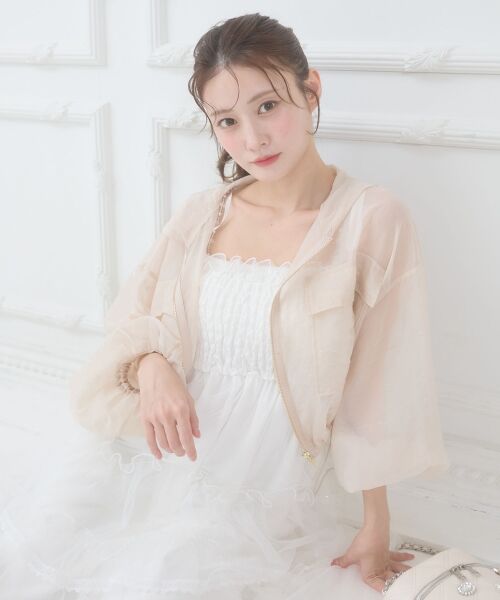 MAJESTIC LEGON / マジェスティックレゴン シャツ・ブラウス | エアリーシアーフードブルゾン | 詳細10