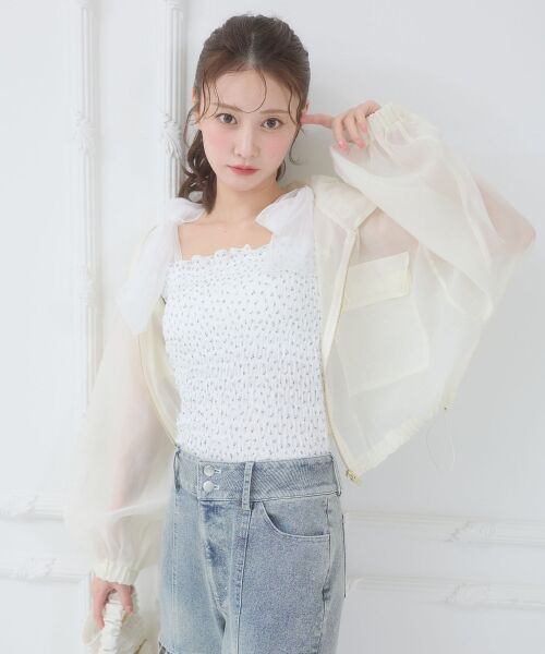 MAJESTIC LEGON / マジェスティックレゴン シャツ・ブラウス | エアリーシアーフードブルゾン | 詳細4