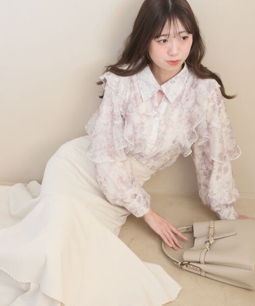 MAJESTIC LEGON / マジェスティックレゴン シャツ・ブラウス | 襟付きエアリーフリルブラウス | 詳細10