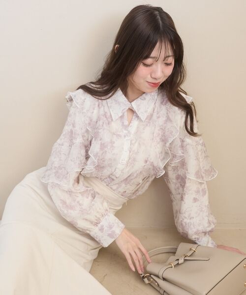 MAJESTIC LEGON / マジェスティックレゴン シャツ・ブラウス | 襟付きエアリーフリルブラウス | 詳細11