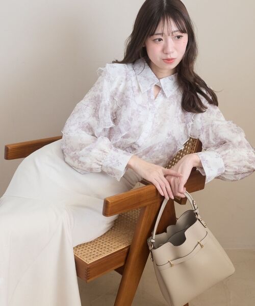 MAJESTIC LEGON / マジェスティックレゴン シャツ・ブラウス | 襟付きエアリーフリルブラウス | 詳細12