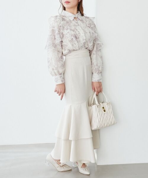 MAJESTIC LEGON / マジェスティックレゴン シャツ・ブラウス | 襟付きエアリーフリルブラウス | 詳細15