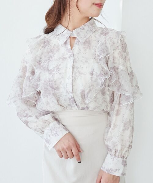 MAJESTIC LEGON / マジェスティックレゴン シャツ・ブラウス | 襟付きエアリーフリルブラウス | 詳細17