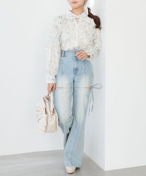 MAJESTIC LEGON / マジェスティックレゴン シャツ・ブラウス | 襟付きエアリーフリルブラウス | 詳細2