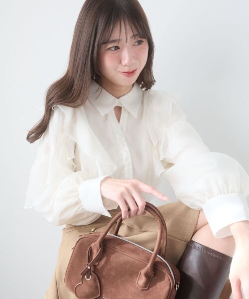 MAJESTIC LEGON / マジェスティックレゴン シャツ・ブラウス | 襟付きエアリーフリルブラウス | 詳細23