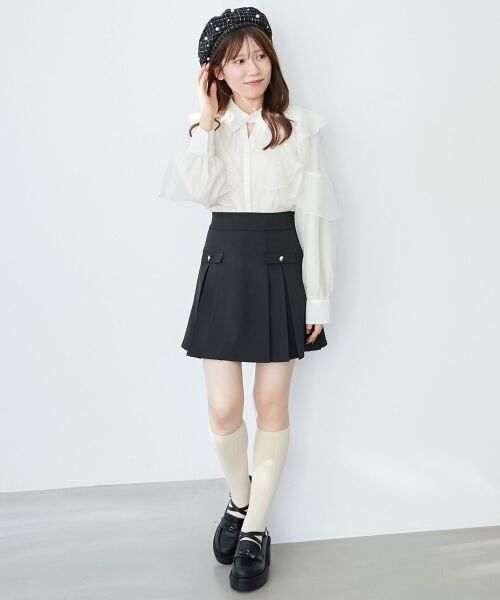 MAJESTIC LEGON / マジェスティックレゴン シャツ・ブラウス | 襟付きエアリーフリルブラウス | 詳細24