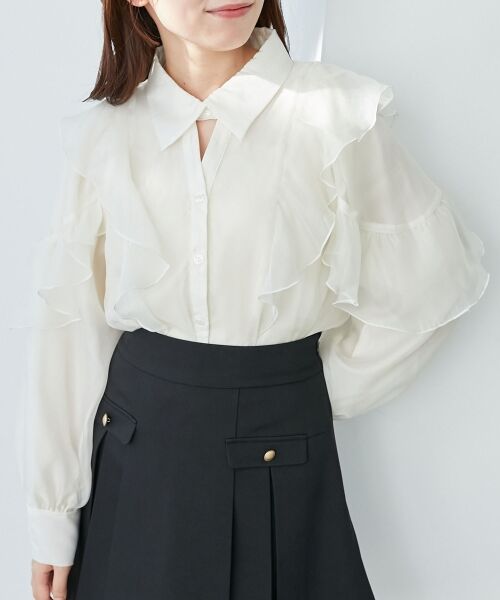 MAJESTIC LEGON / マジェスティックレゴン シャツ・ブラウス | 襟付きエアリーフリルブラウス | 詳細28