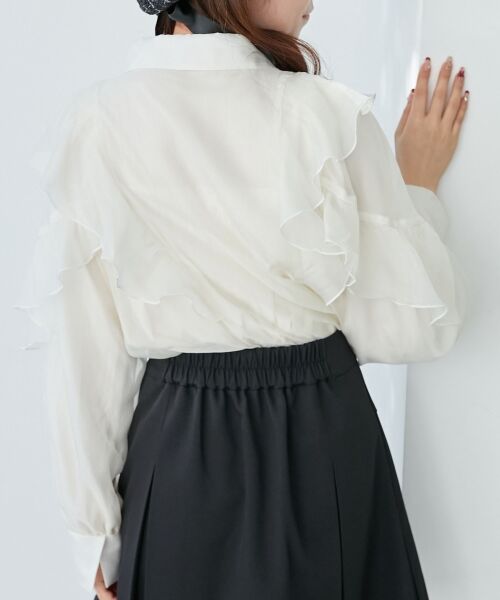 MAJESTIC LEGON / マジェスティックレゴン シャツ・ブラウス | 襟付きエアリーフリルブラウス | 詳細29