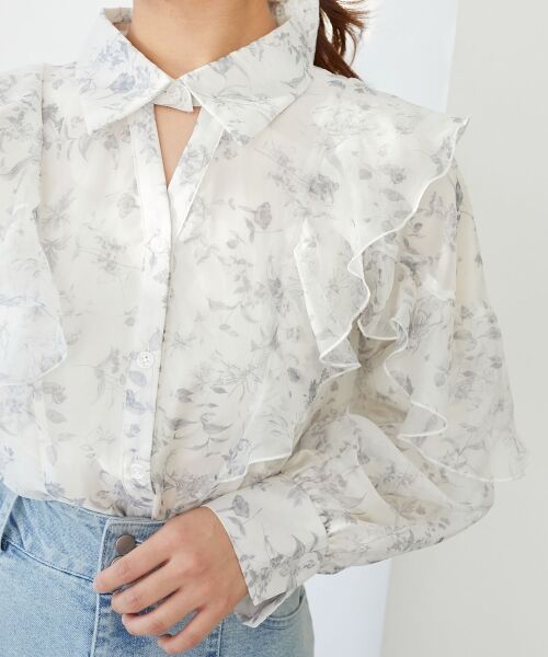 MAJESTIC LEGON / マジェスティックレゴン シャツ・ブラウス | 襟付きエアリーフリルブラウス | 詳細8