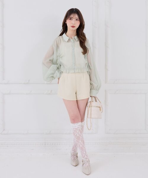 MAJESTIC LEGON / マジェスティックレゴン シャツ・ブラウス | インナー付きドロストシアーブラウス | 詳細10