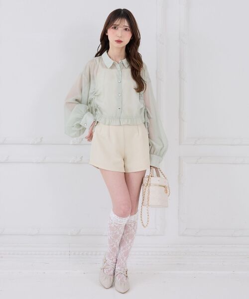 MAJESTIC LEGON / マジェスティックレゴン シャツ・ブラウス | インナー付きドロストシアーブラウス | 詳細11