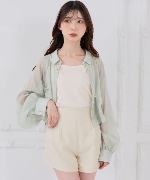 MAJESTIC LEGON / マジェスティックレゴン シャツ・ブラウス | インナー付きドロストシアーブラウス | 詳細13