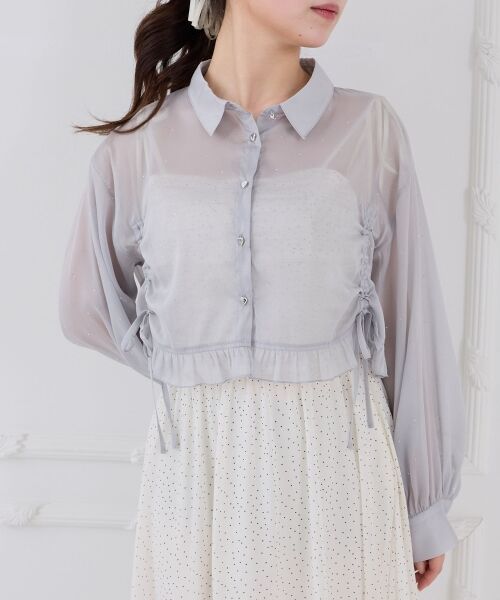 MAJESTIC LEGON / マジェスティックレゴン シャツ・ブラウス | インナー付きドロストシアーブラウス | 詳細18