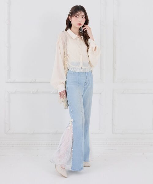 MAJESTIC LEGON / マジェスティックレゴン シャツ・ブラウス | インナー付きドロストシアーブラウス | 詳細2