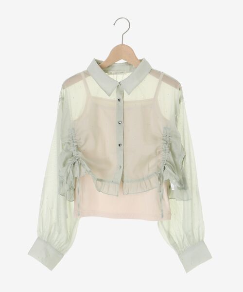 MAJESTIC LEGON / マジェスティックレゴン シャツ・ブラウス | インナー付きドロストシアーブラウス | 詳細21