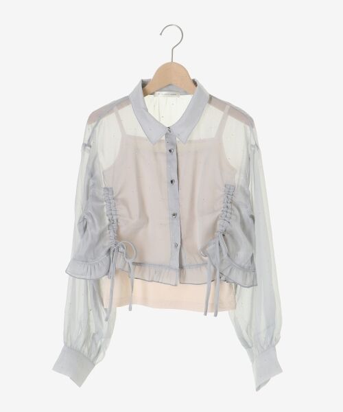 MAJESTIC LEGON / マジェスティックレゴン シャツ・ブラウス | インナー付きドロストシアーブラウス | 詳細22