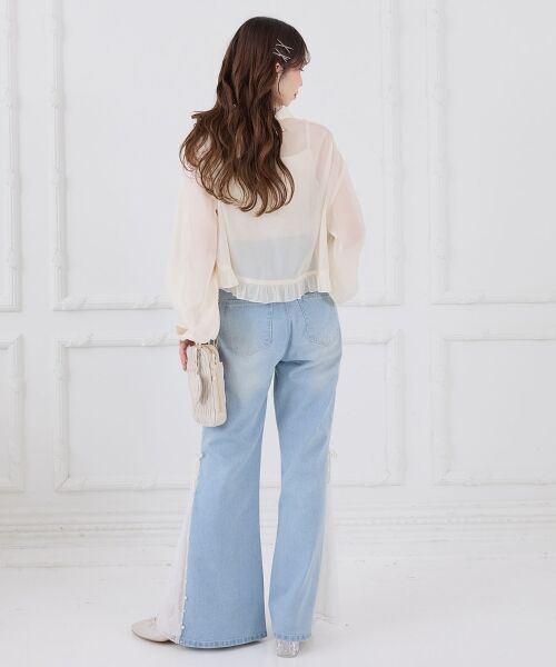 MAJESTIC LEGON / マジェスティックレゴン シャツ・ブラウス | インナー付きドロストシアーブラウス | 詳細3