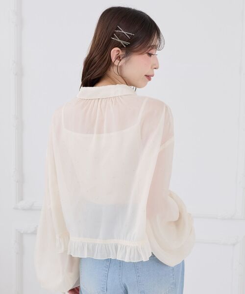 MAJESTIC LEGON / マジェスティックレゴン シャツ・ブラウス | インナー付きドロストシアーブラウス | 詳細6