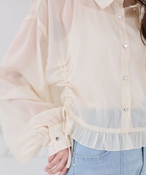 MAJESTIC LEGON / マジェスティックレゴン シャツ・ブラウス | インナー付きドロストシアーブラウス | 詳細7