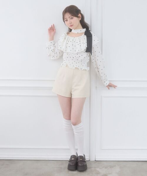 MAJESTIC LEGON / マジェスティックレゴン シャツ・ブラウス | ワンショルフリルリボンブラウス | 詳細1