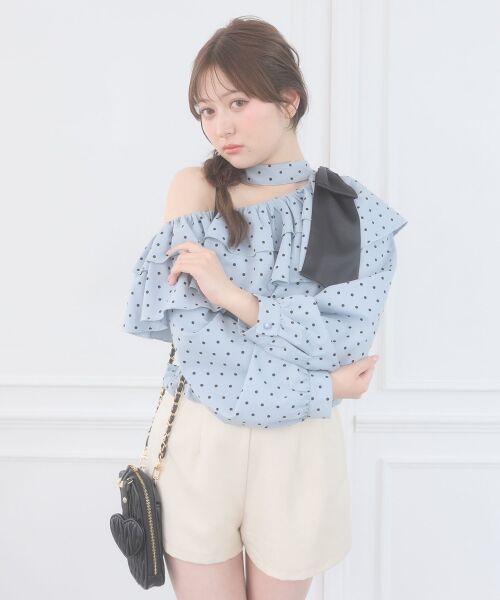 MAJESTIC LEGON / マジェスティックレゴン シャツ・ブラウス | ワンショルフリルリボンブラウス | 詳細14