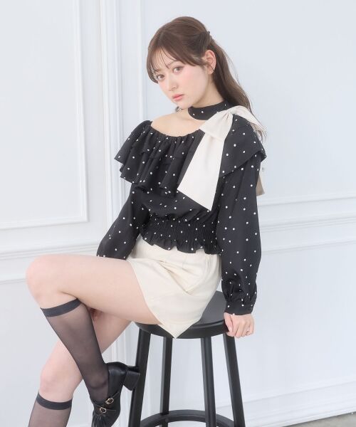 MAJESTIC LEGON / マジェスティックレゴン シャツ・ブラウス | ワンショルフリルリボンブラウス | 詳細17