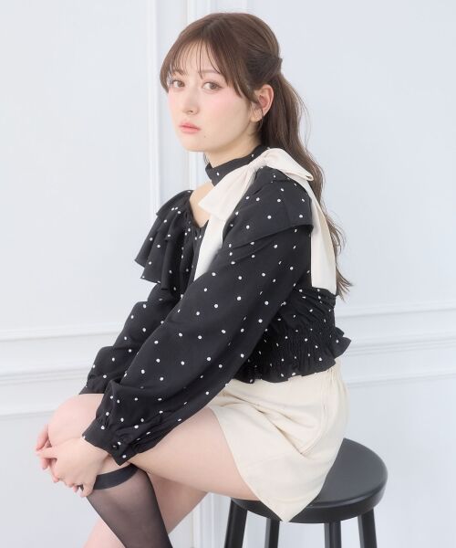 MAJESTIC LEGON / マジェスティックレゴン シャツ・ブラウス | ワンショルフリルリボンブラウス | 詳細19