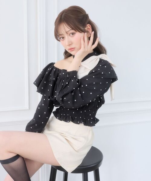 MAJESTIC LEGON / マジェスティックレゴン シャツ・ブラウス | ワンショルフリルリボンブラウス | 詳細20