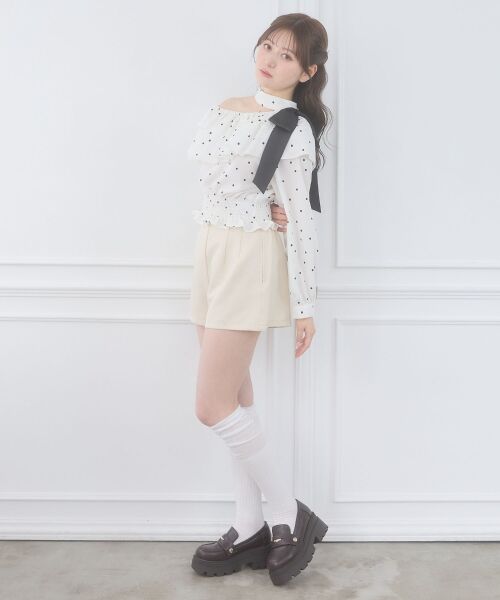 MAJESTIC LEGON / マジェスティックレゴン シャツ・ブラウス | ワンショルフリルリボンブラウス | 詳細3