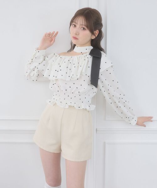 MAJESTIC LEGON / マジェスティックレゴン シャツ・ブラウス | ワンショルフリルリボンブラウス | 詳細7