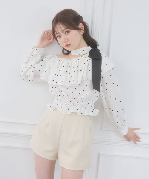 MAJESTIC LEGON / マジェスティックレゴン シャツ・ブラウス | ワンショルフリルリボンブラウス | 詳細8