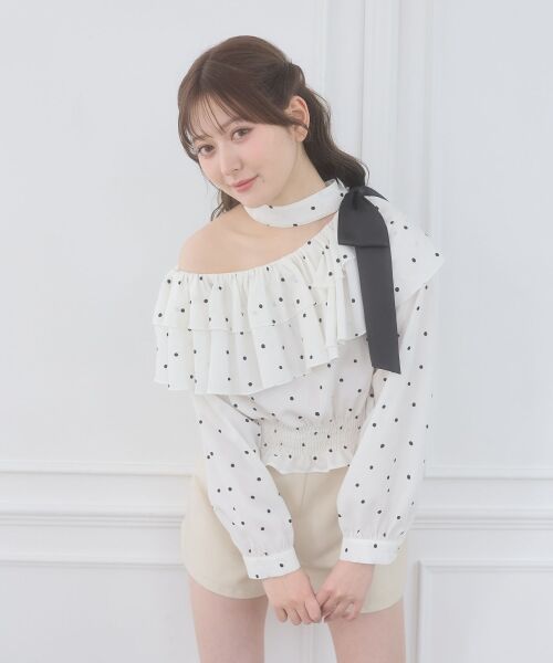 MAJESTIC LEGON / マジェスティックレゴン シャツ・ブラウス | ワンショルフリルリボンブラウス | 詳細9