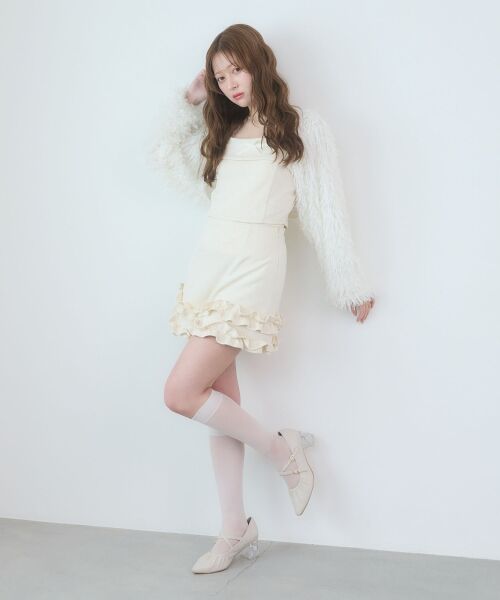 MAJESTIC LEGON / マジェスティックレゴン ミニ・ひざ丈スカート | フリルヘムキラキラスカパン | 詳細1