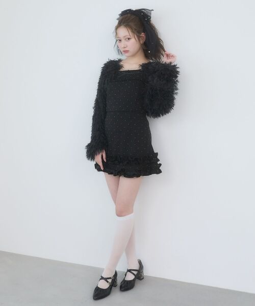 MAJESTIC LEGON / マジェスティックレゴン ミニ・ひざ丈スカート | フリルヘムキラキラスカパン | 詳細10