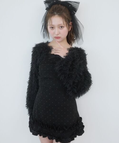 MAJESTIC LEGON / マジェスティックレゴン ミニ・ひざ丈スカート | フリルヘムキラキラスカパン | 詳細13