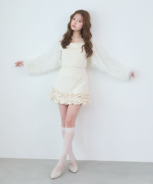 MAJESTIC LEGON / マジェスティックレゴン ミニ・ひざ丈スカート | フリルヘムキラキラスカパン | 詳細2