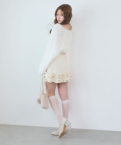 MAJESTIC LEGON / マジェスティックレゴン ミニ・ひざ丈スカート | フリルヘムキラキラスカパン | 詳細3