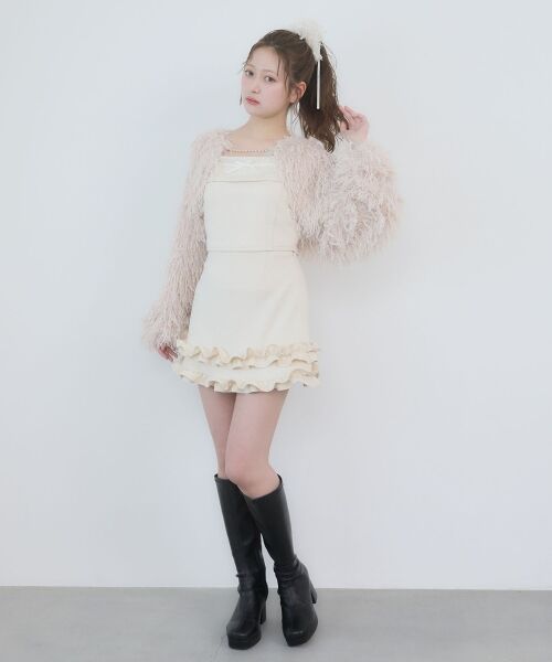 MAJESTIC LEGON / マジェスティックレゴン ミニ・ひざ丈スカート | フリルヘムキラキラスカパン | 詳細5