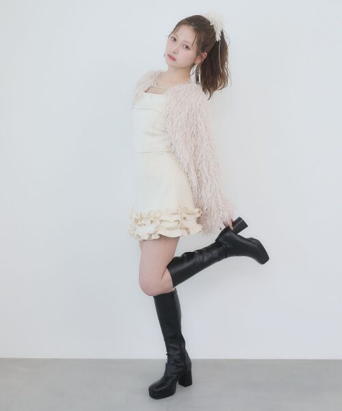 MAJESTIC LEGON / マジェスティックレゴン ミニ・ひざ丈スカート | フリルヘムキラキラスカパン | 詳細6