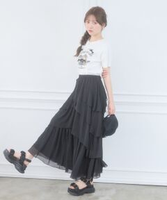 MAJESTIC LEGON / マジェスティックレゴン ロング・マキシ丈スカート | ランダムティアードスカート